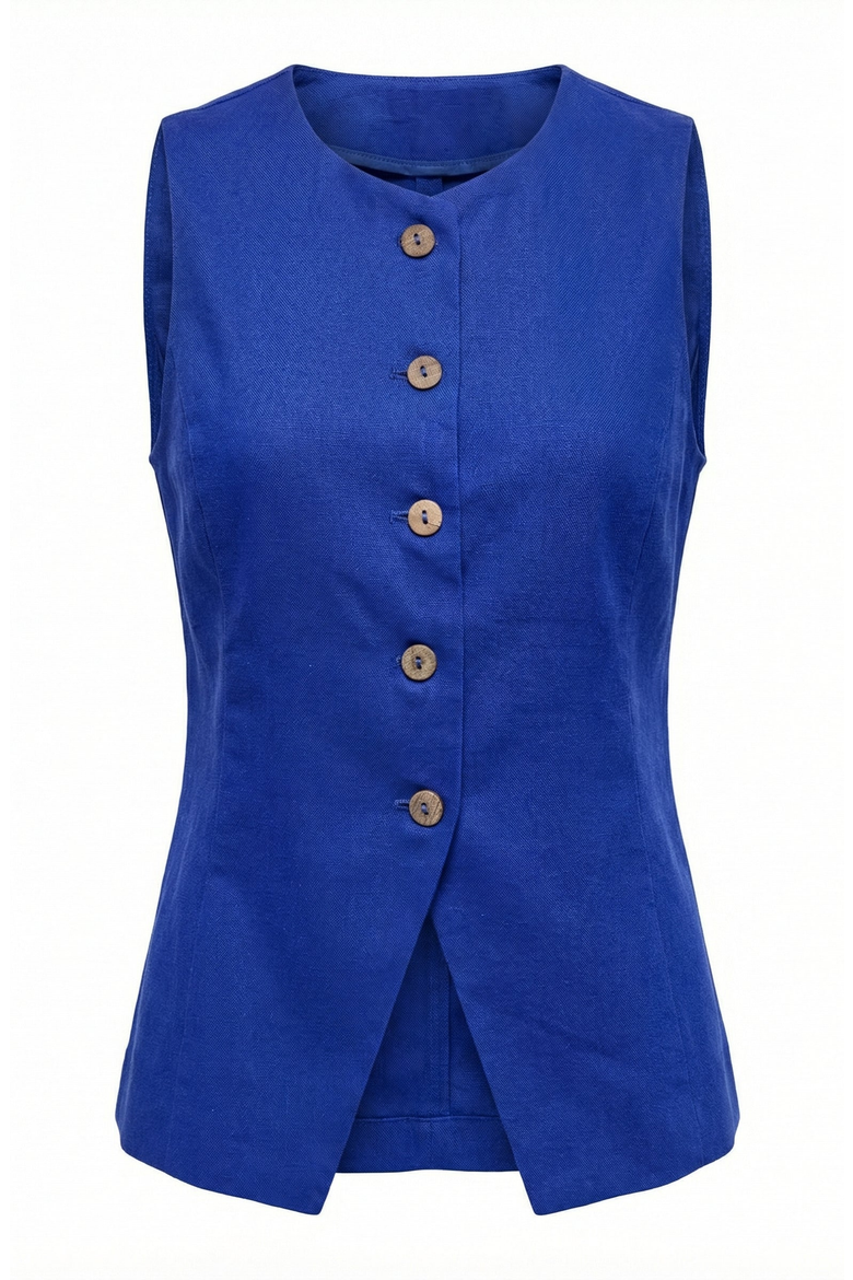 Sleeveless Asymmetrical Tailored Vest, Alternate, color, Royal Blue