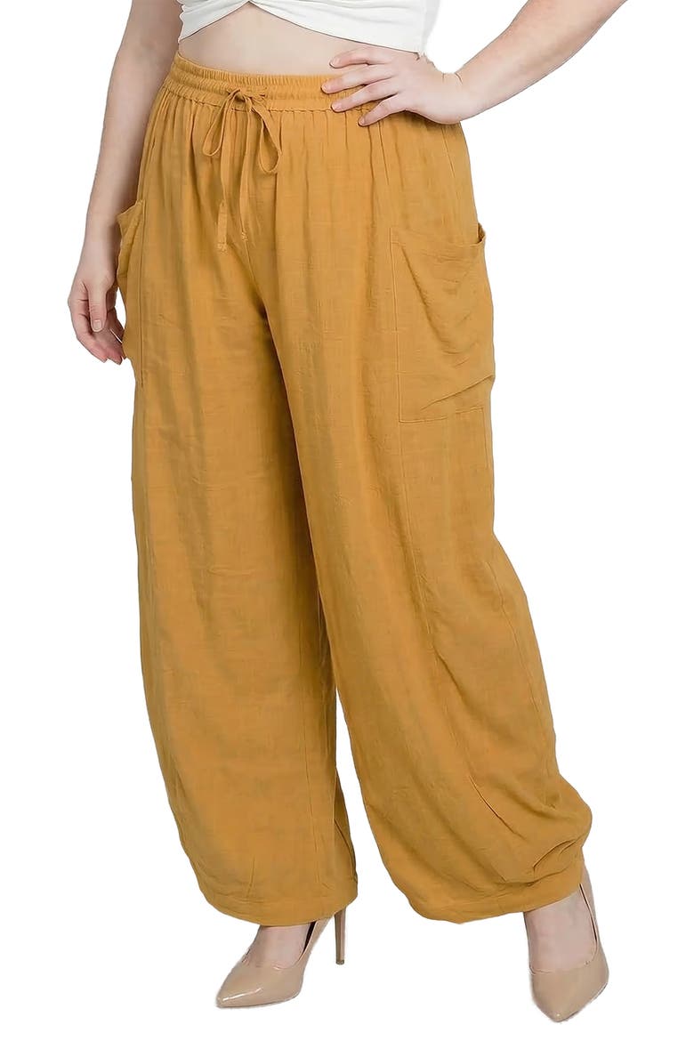 Shantung Harem Pants, Alternate, color, MUSTARD