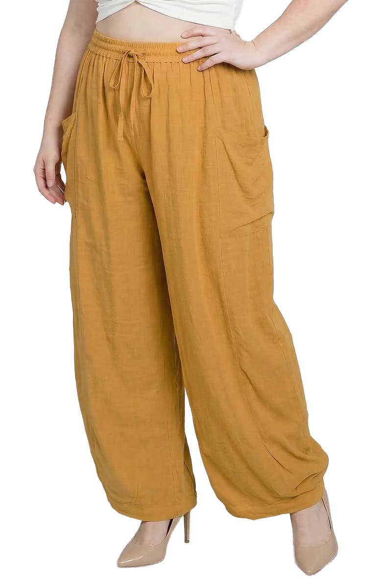 Standards & Practices Shantung Harem Pants, Alternate, color, Mustard