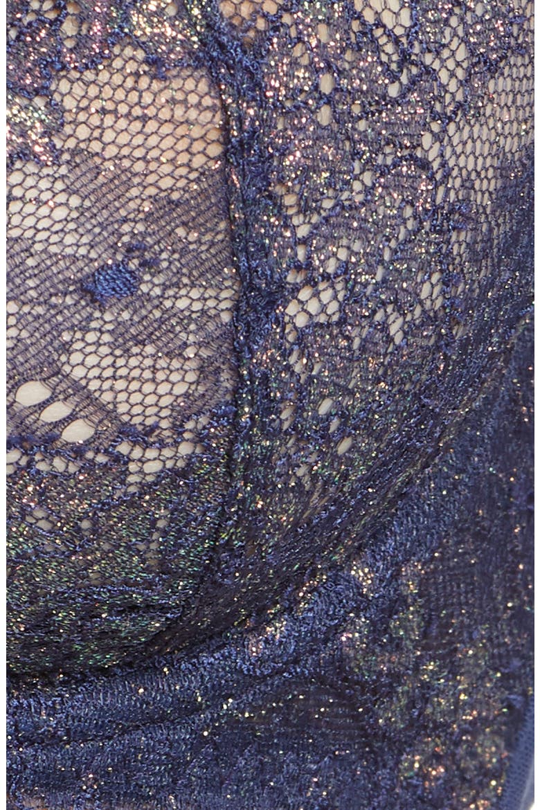 Metallic Lace Underwire Bra, Alternate, color, NAVY