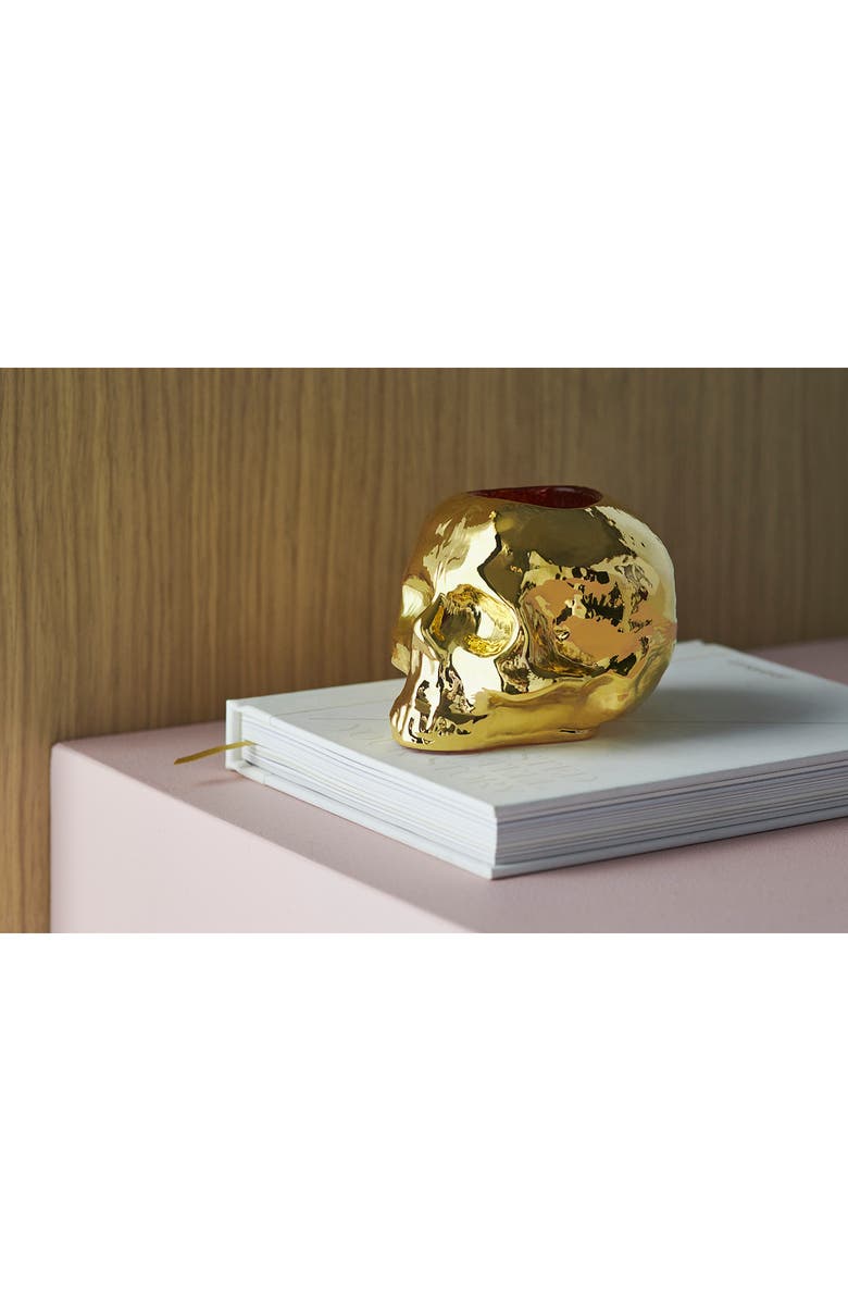 Kosta Boda Still Life Crystal Votive Holder, Alternate, color, Gold