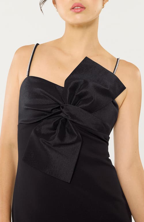 Likely Liora Rhinestone & Bow Detail Cocktail Minidress In Black