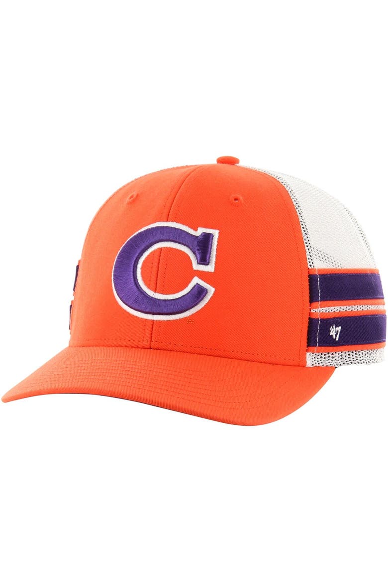 Men's '47 Orange Clemson Tigers Straight Eight Adjustable Trucker Hat, Main, color, Orange