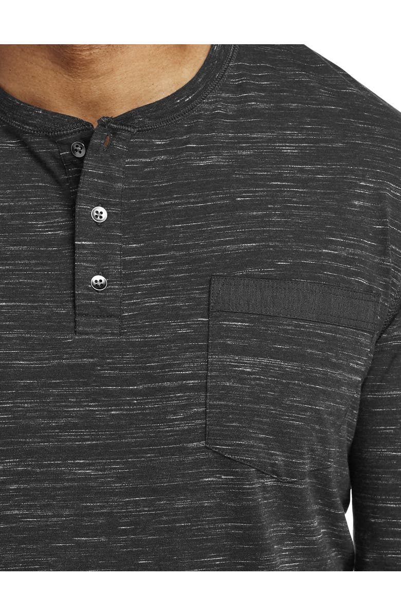 Harbor Bay by DXL Big & Tall Long-Sleeve Jersey Henley Shirt, Alternate, color, Phantom Space Dye
