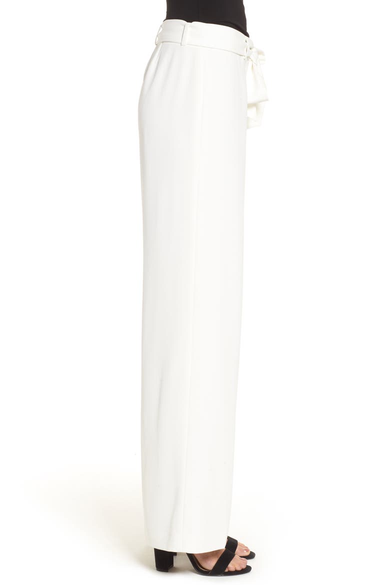 Tie Front Wide Leg Pants, Alternate, color, NEW IVORY