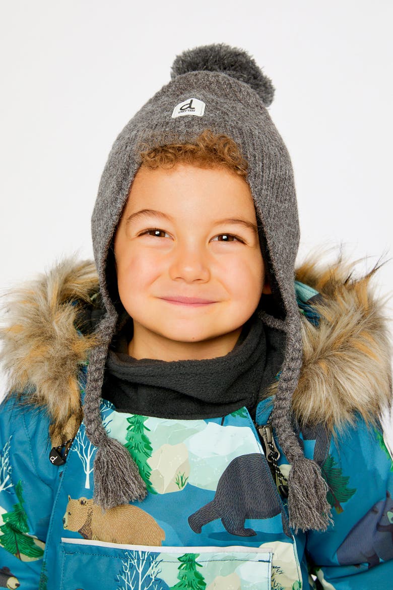 Fleece-Lined Peruvian Knit Hat, Alternate, color, Cool Dark Grey