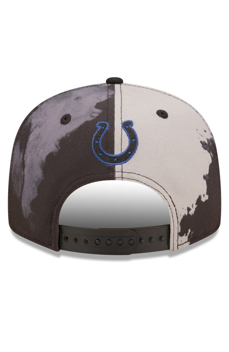 New Era Men's New Era Black Indianapolis Colts Ink Dye 2022 Sideline 9FIFTY Snapback Hat, Alternate, color, 