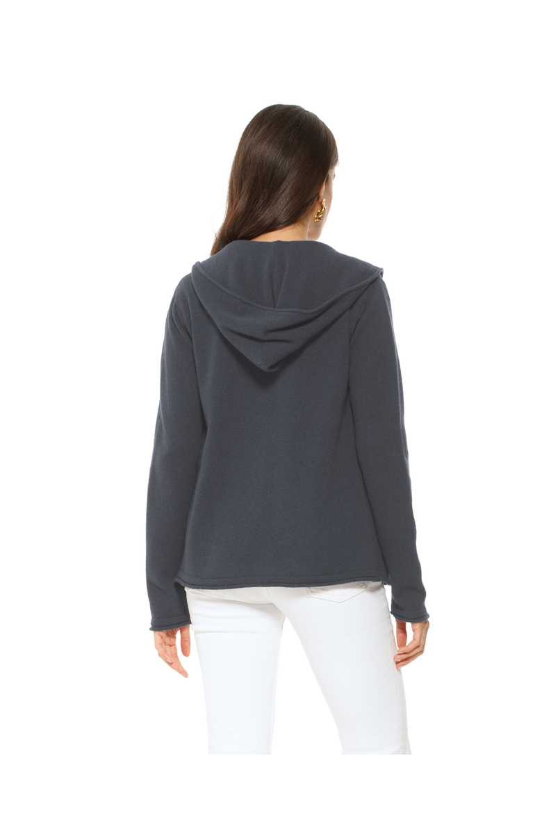 Monticelli Cashmere Pure Cashmere Double Zip Hoodie Sweater, Alternate, color, Charcoal