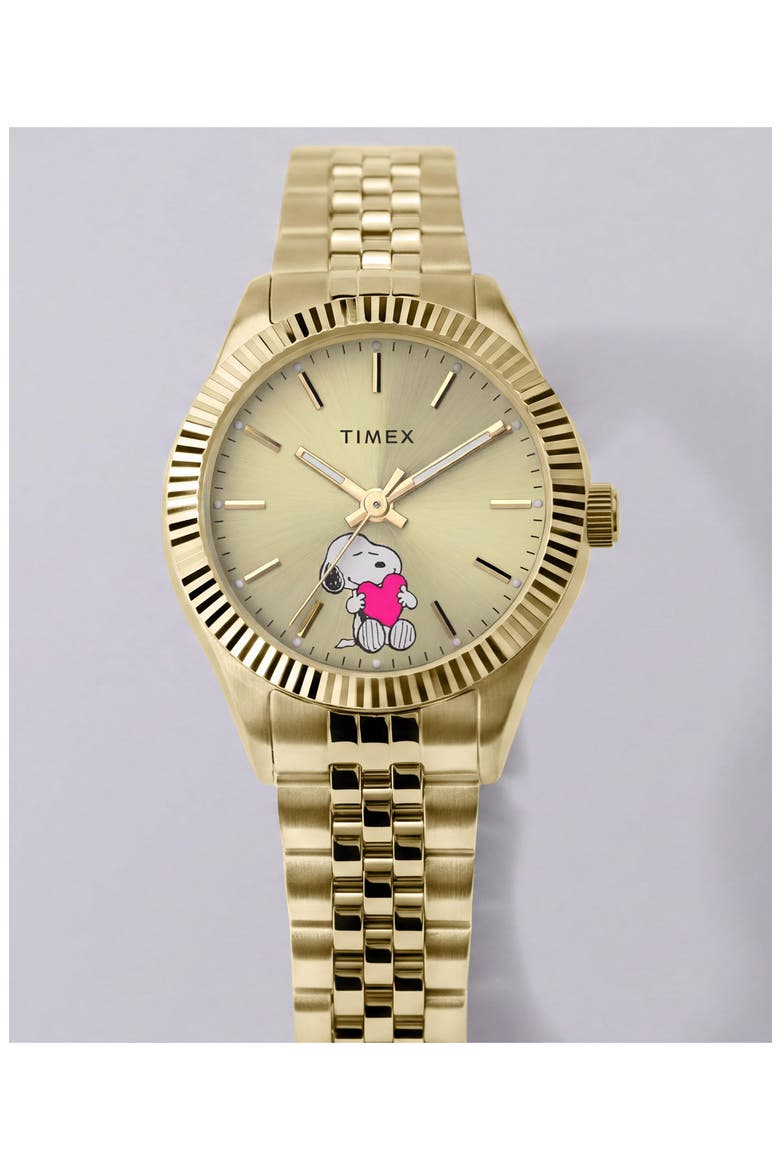 Peanuts Legacy Mini Heart Hug Bracelet Watch, Alternate, color, GOLD