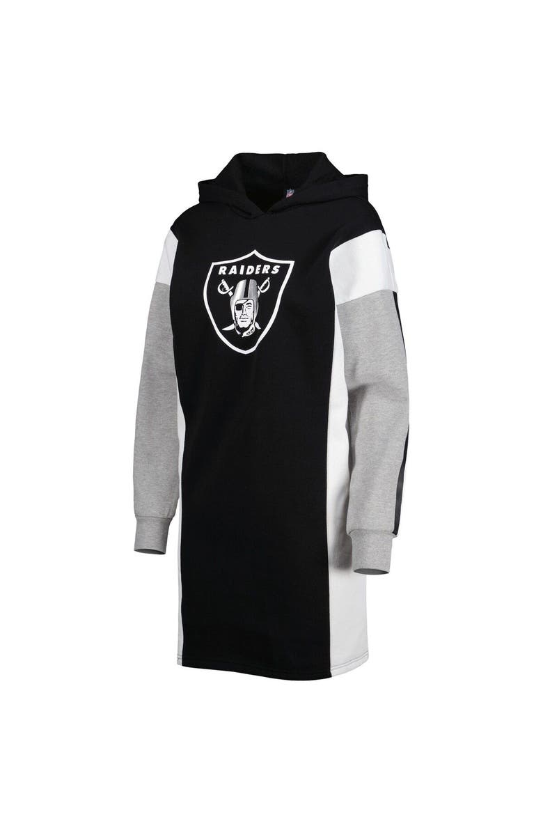 G-III 4HER BY CARL BANKS Women's G-III 4Her by Carl Banks Black Las Vegas Raiders Bootleg Long Sleeve Hoodie T-Shirt Dress, Alternate, color, Black