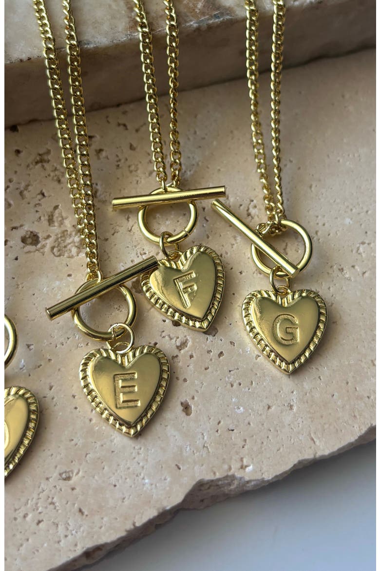 Initial Heart Toggle Necklace, Alternate, color, GOLD-E