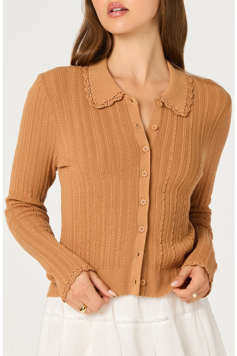 Kristen Rib Cardigan, Main, color, NUTMEG