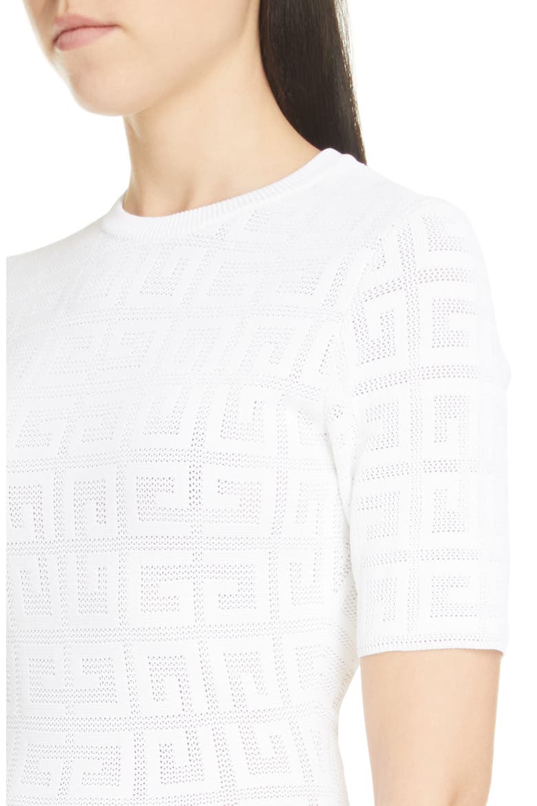 4G Logo Knit Minidress, Alternate, color, WHITE