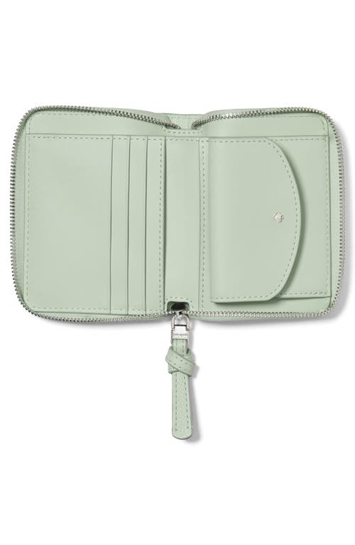 Kate Spade New York Loop Small Pebbled Leather Zip Wallet In Green