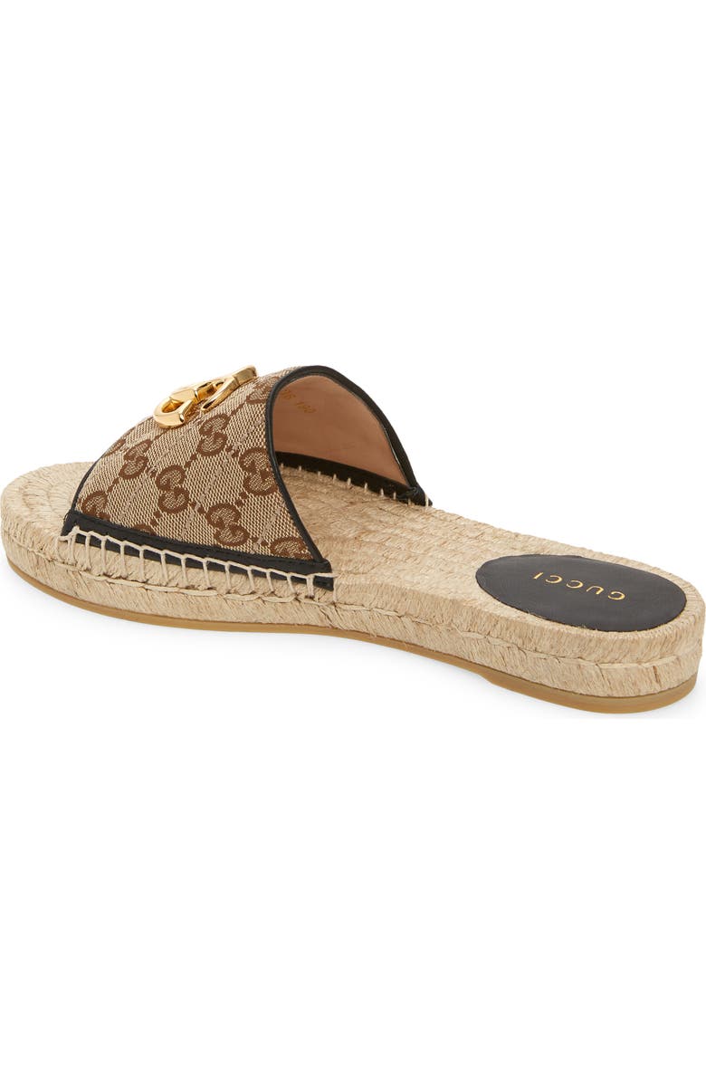 Gucci Pilar Original GG Canvas Espadrille Slide Sandal, Alternate, color,