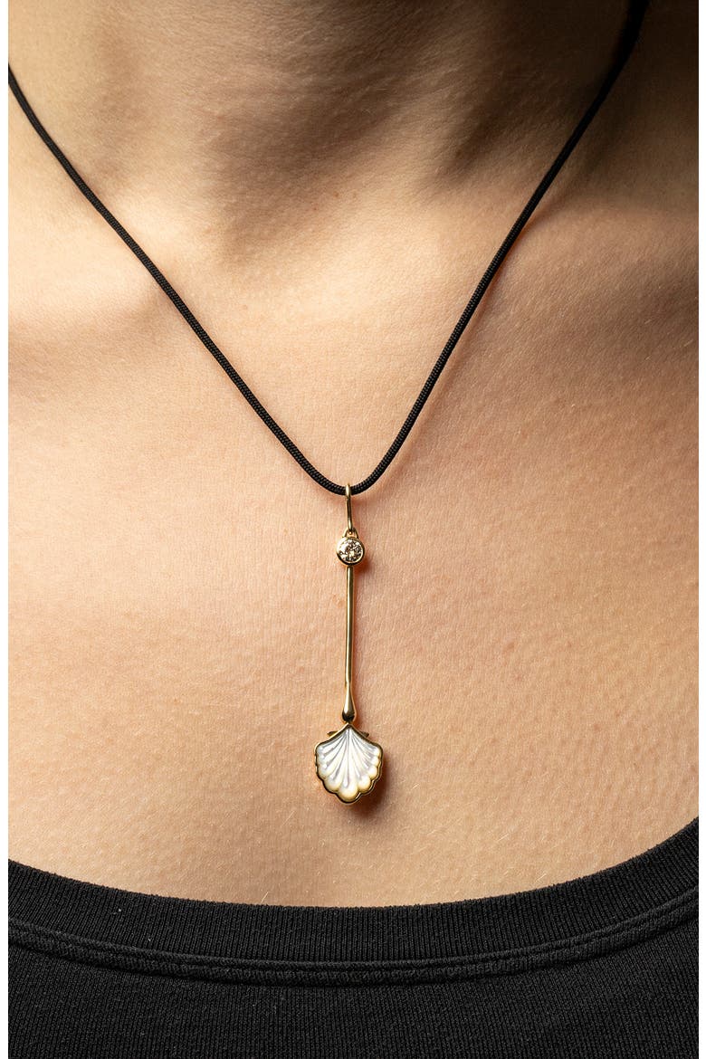 Water Wand Mother-of-Pearl & Lab Grown Diamond Pendant Necklace, Alternate, color, 18K ROSE GOLD