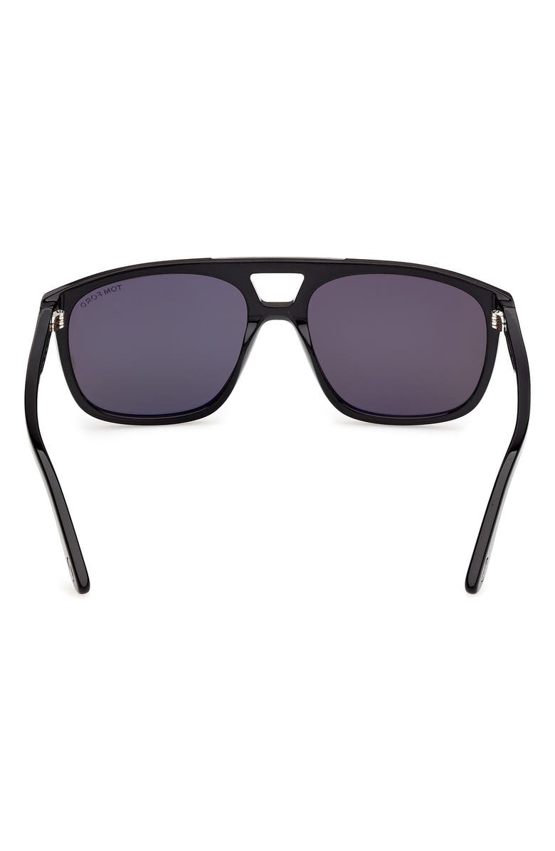 TOM FORD Brianna 58mm Gradient Navigator Sunglasses, Alternate, color, Black Dark Gunmetal / Smoke
