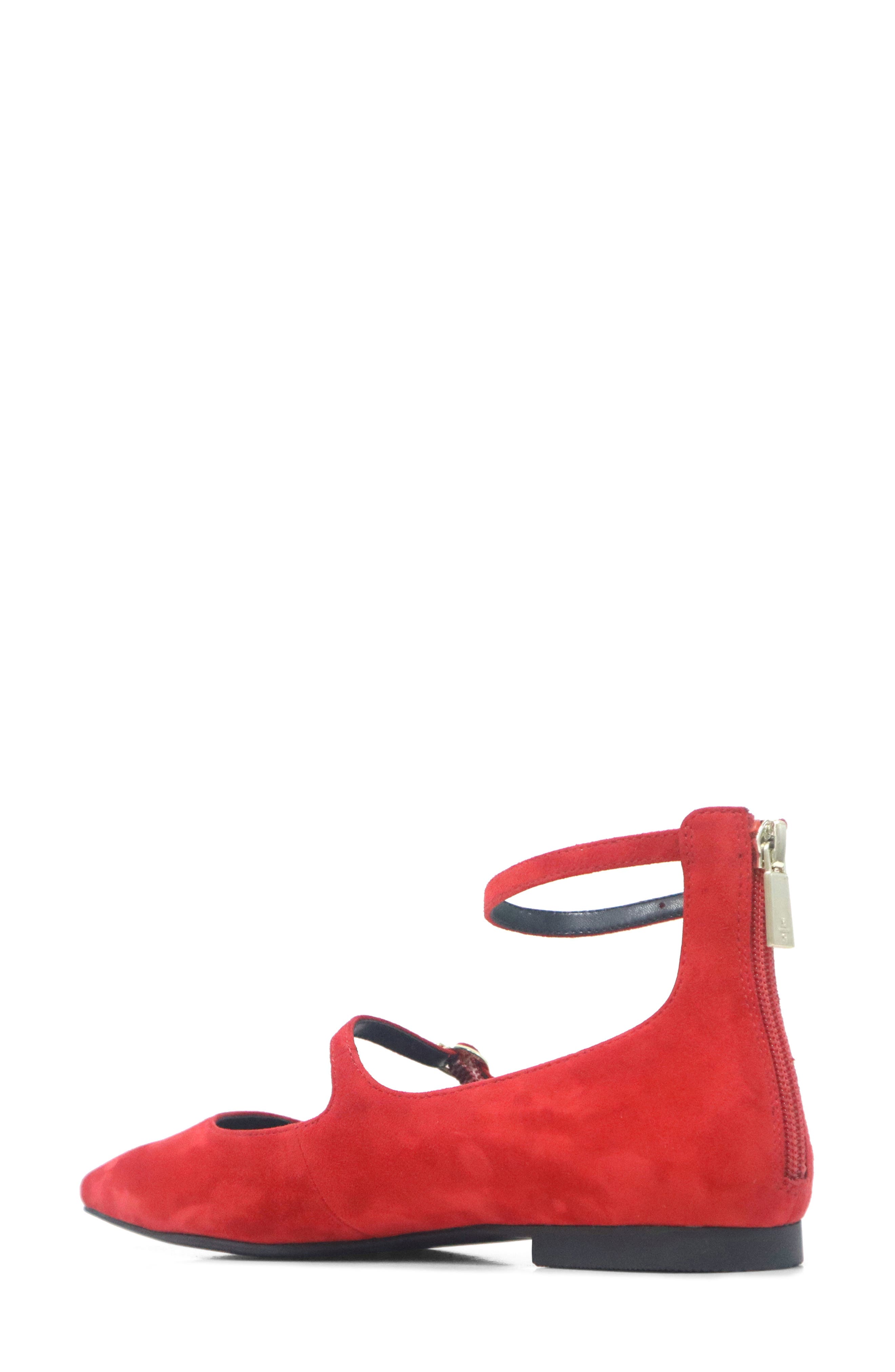 Nolita Ankle Strap Mary Jane Flat, Alternate, color, FUEGO SUEDE
