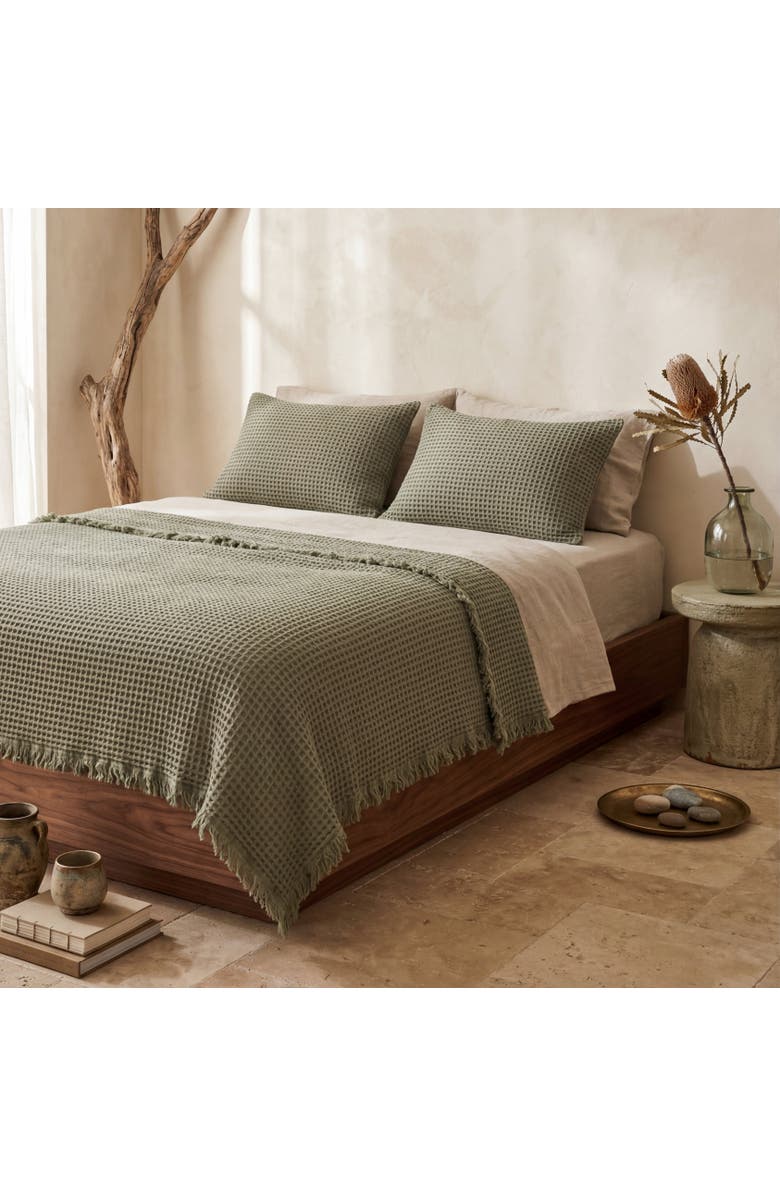 Oliviera Home Waffle Turkish Cotton Blanket, Alternate, color, Brown