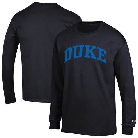 Men's Champion  Black Duke Blue Devils Basic Arch Long Sleeve T-Shirt