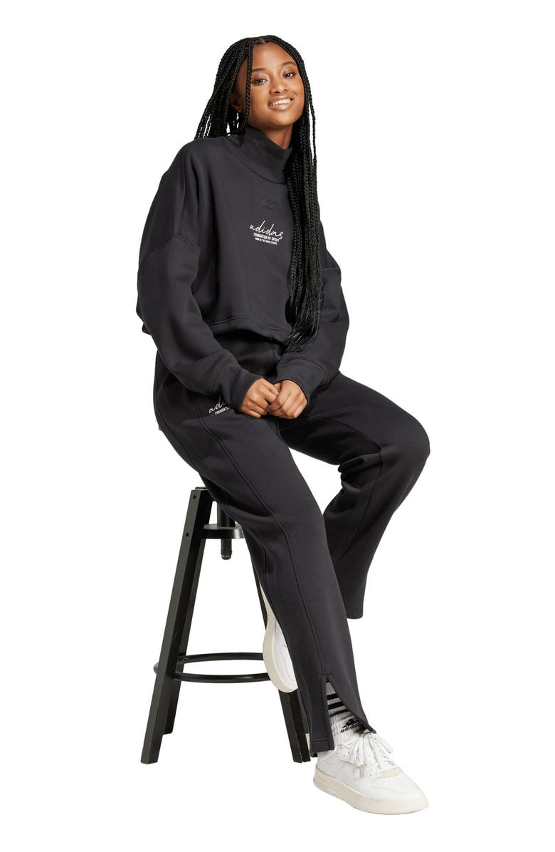 adidas Signature Embroidered Fleece Pants, Alternate, color, 