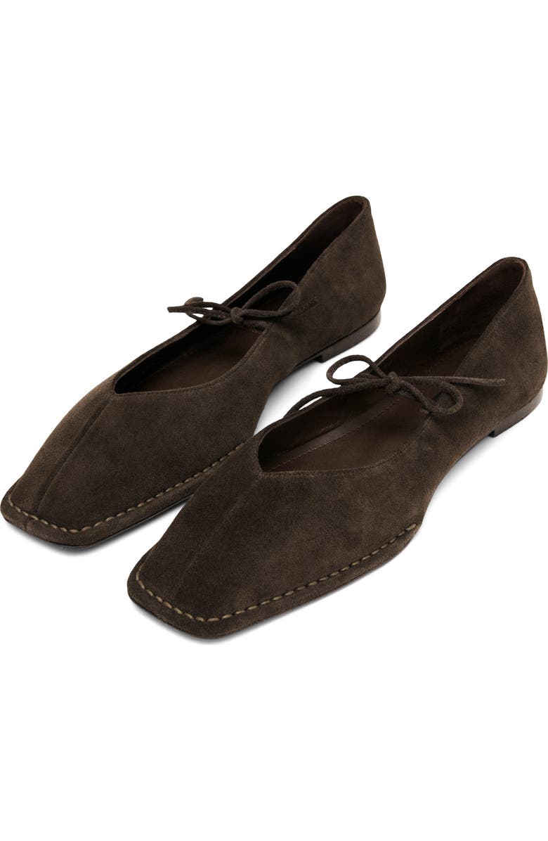 ALOHAS Sway Square Toe Ballet Flat, Main, color, Coffee Brown