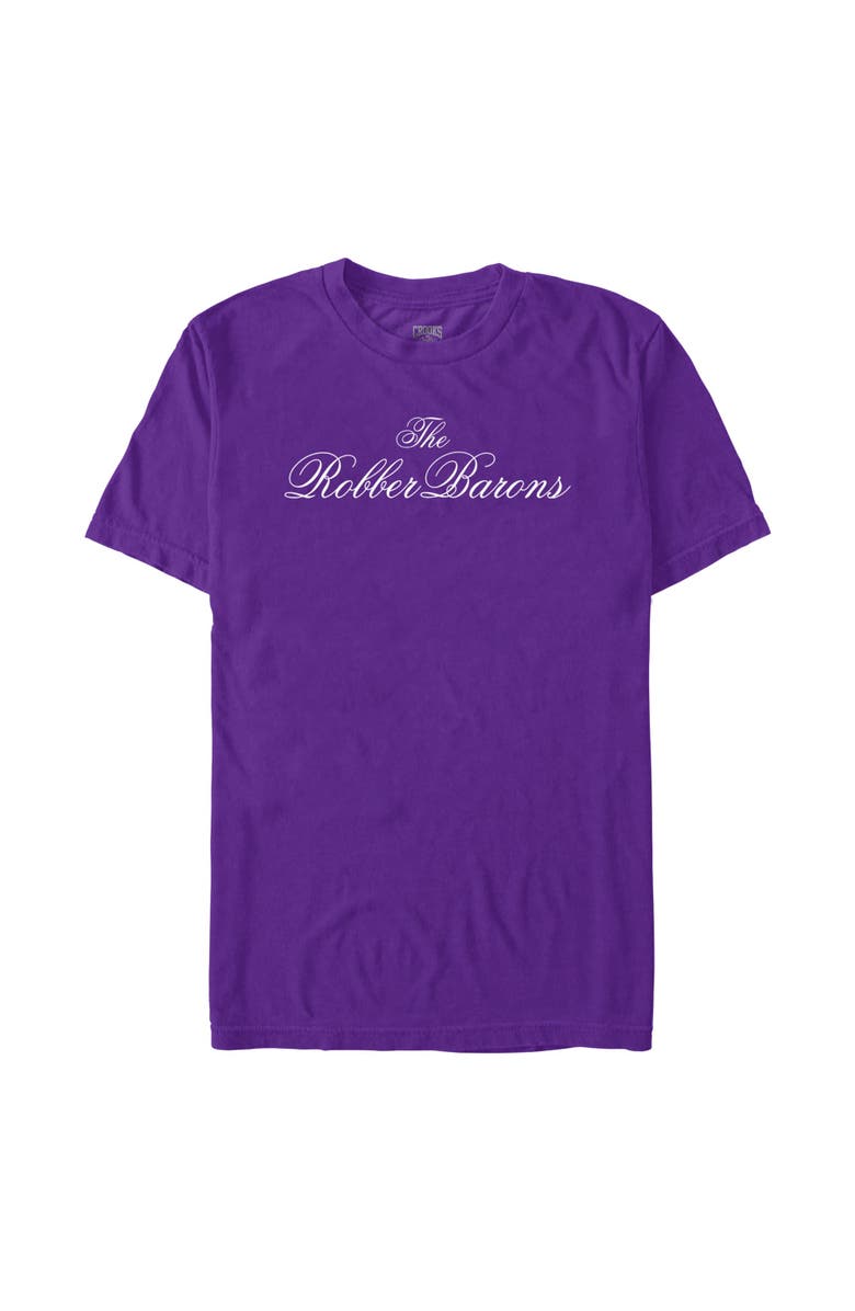 Crooks & Castles Men's Crooks & Castles The Robber Barons Front and Back  Graphic T-Shirt, Main, color, Purple