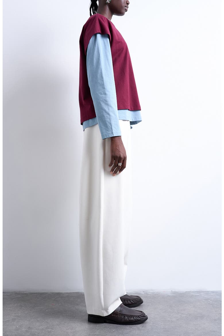 Pintuck Barrel Leg Joggers, Alternate, color, CREAM