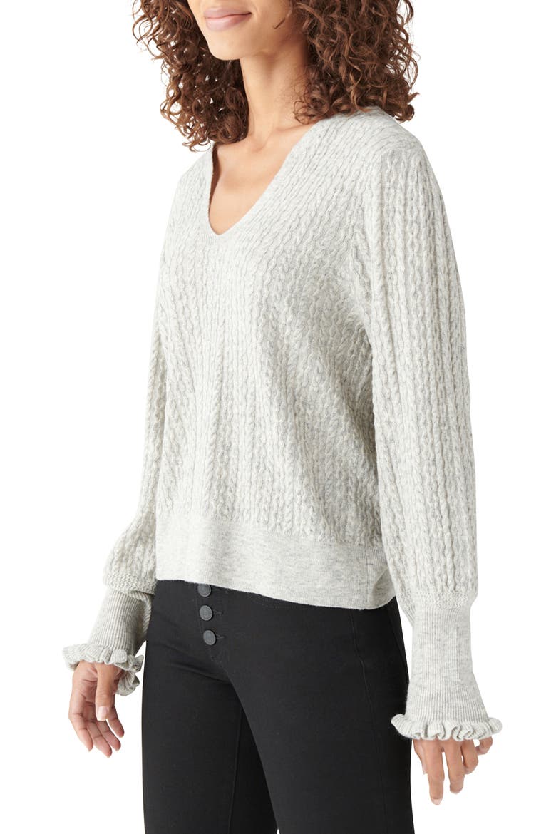 Relaxed Peasant Sweater, Alternate, color, HEATHER GREY