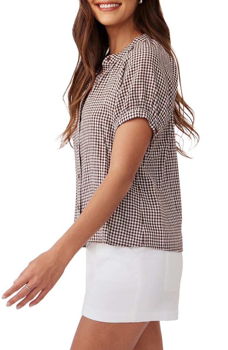 Bella Dahl Gingham Short Sleeve Button-Up Shirt, Alternate, color,