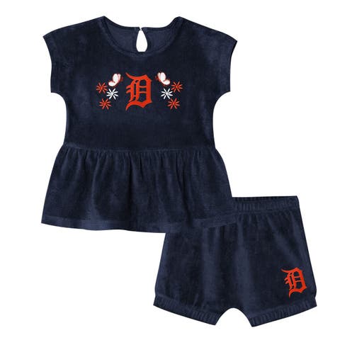 Girls Toddler Outerstuff  Navy Detroit Tigers Hop Base Fashion T-Shirt & Shorts Set