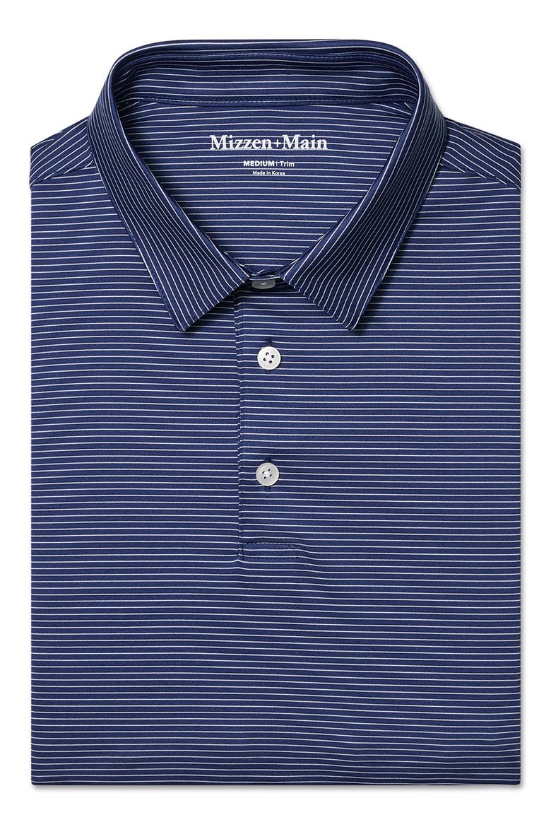 Versa Trim Fit Cobalt Balanced Stripe Polo, Alternate, color, COBALT BALANCED STRIPE