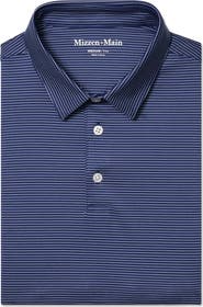 Mizzen+Main Versa Trim Fit Cobalt Balanced Stripe Polo