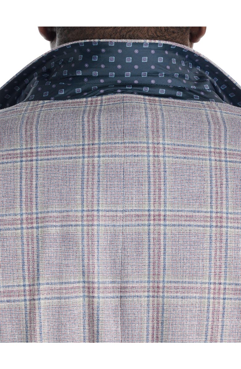 Oak Hill by DXL Big & Tall Spring Plaid Sport Coat, Alternate, color, Grey Multi