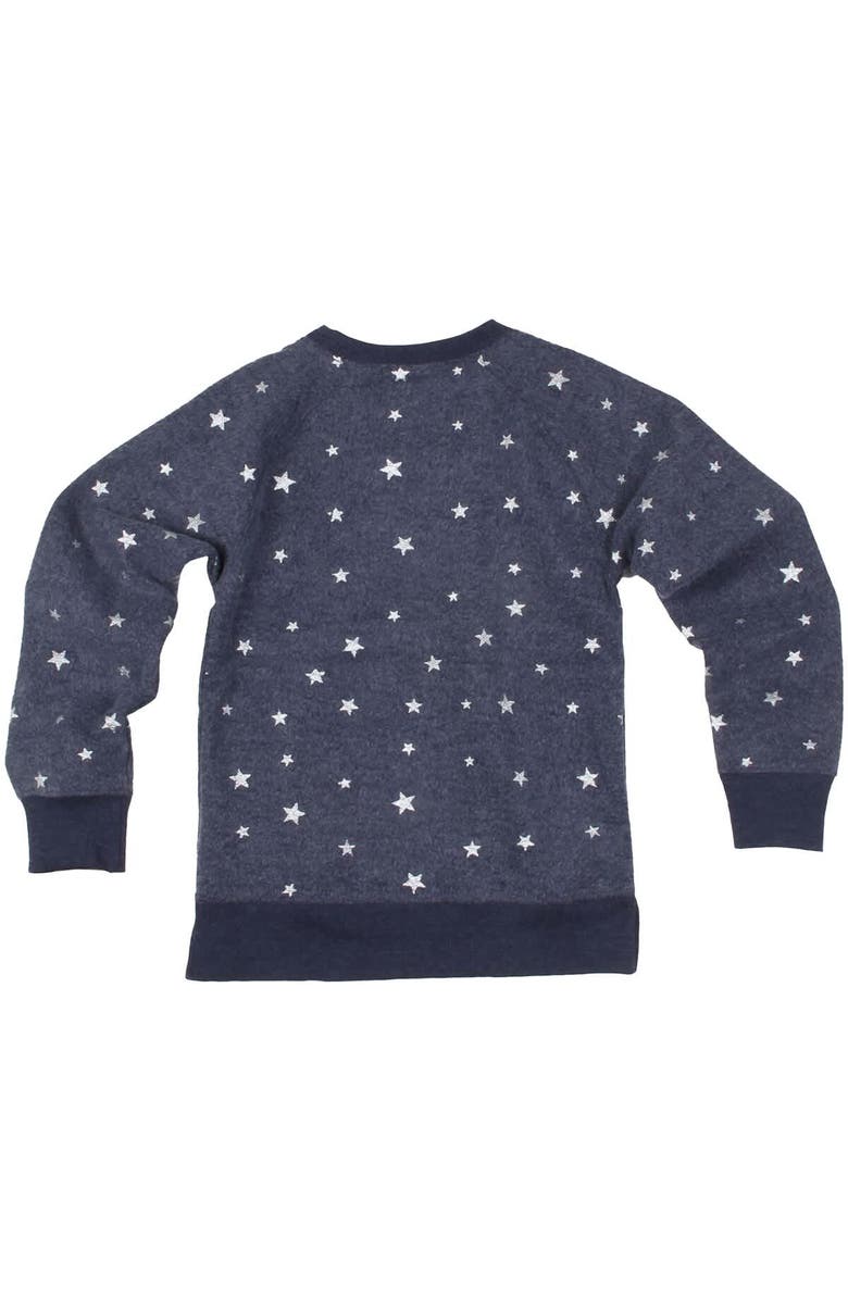 Wes & Willy Girls Youth Wes & Willy  Navy Dallas Cowboys Shimmer Star Reverse Fleece Pullover Sweatshirt, Alternate, color, Navy