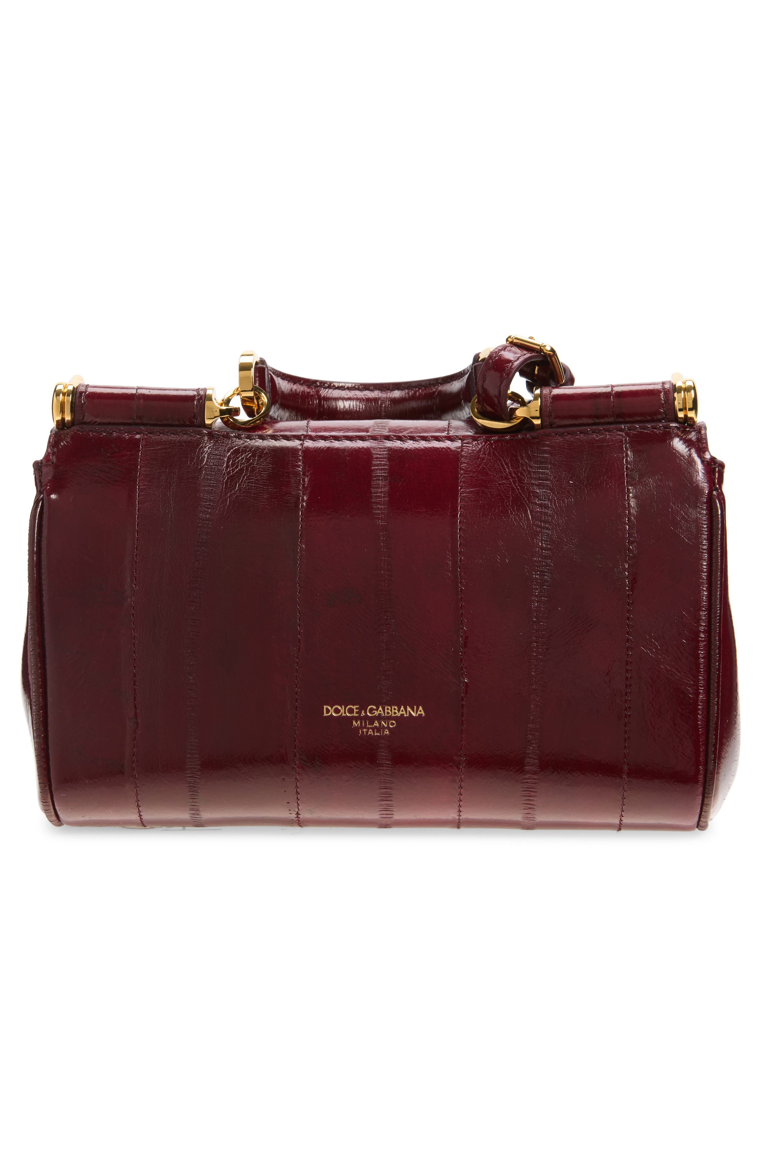 Small Sicily Anguilla Eel Skin Top Handle Bag, Alternate, color, AMARENA 1