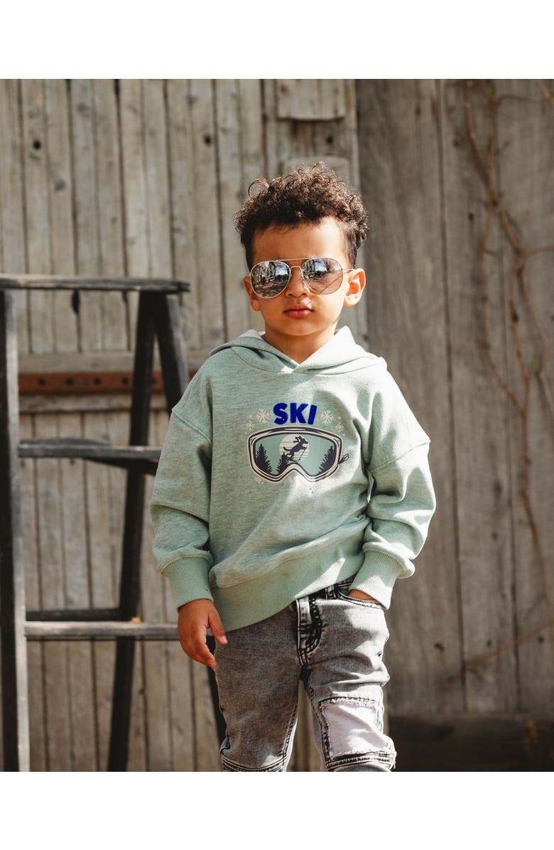 Deux par Deux Super Soft Hooded Brushed Jersey Sweatshirt, Main, color, Jade Green