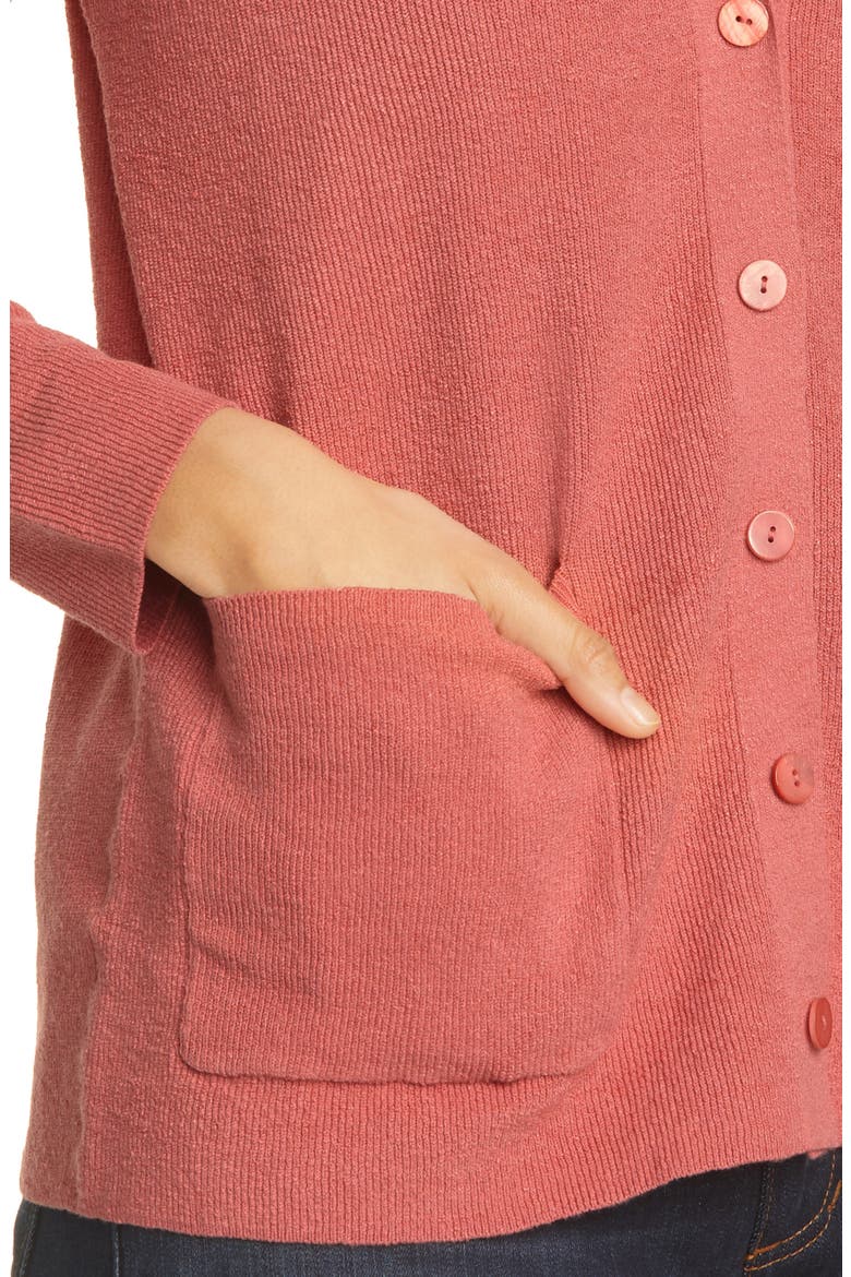 Boyfriend Linen Blend Cardigan, Alternate, color, BRIGHT SANDSTONE
