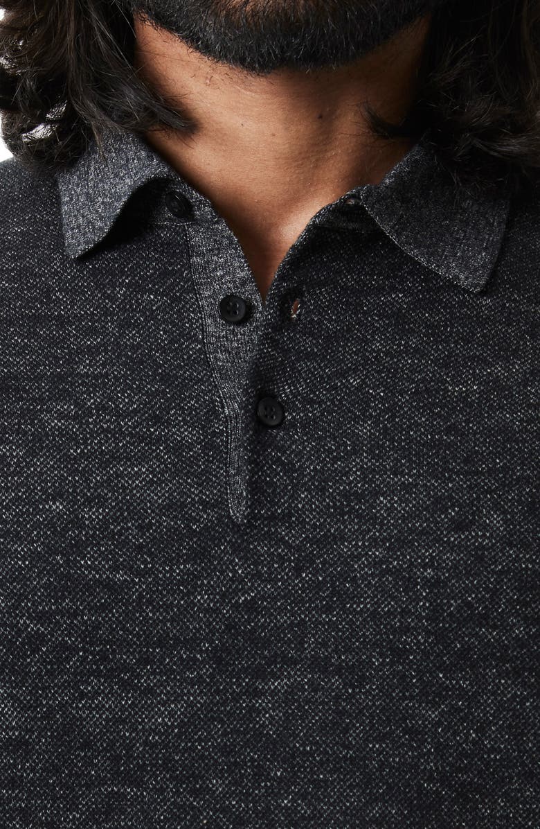 Robert Barakett Fielder Cotton & Cashmere Piqué Polo Sweater, Alternate, color, Black