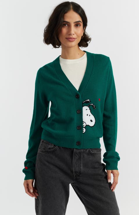 Wool Cashmere Snoopy Peek Cardigan