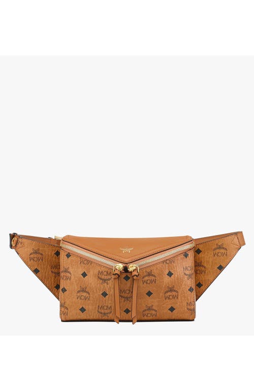Mcm Diamond 3d Belt Bag In Brown