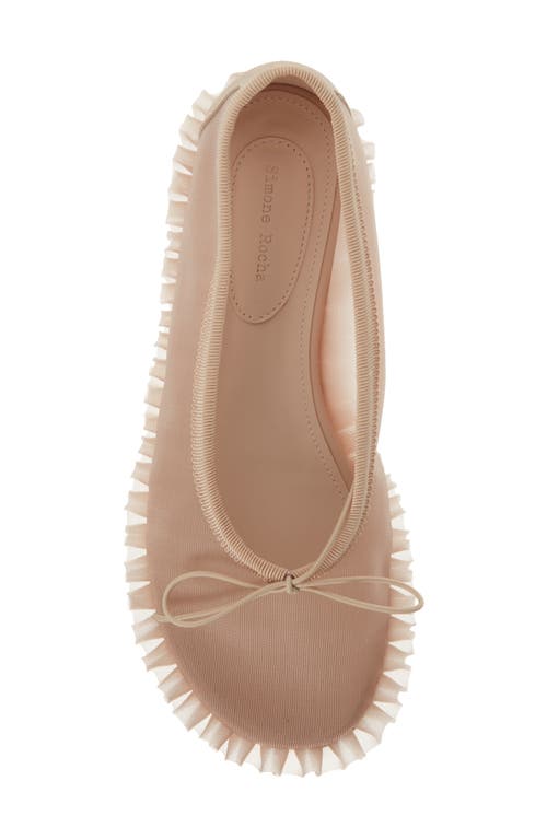 Simone Rocha Tutu Frill Mesh Ballet Flat In Beige