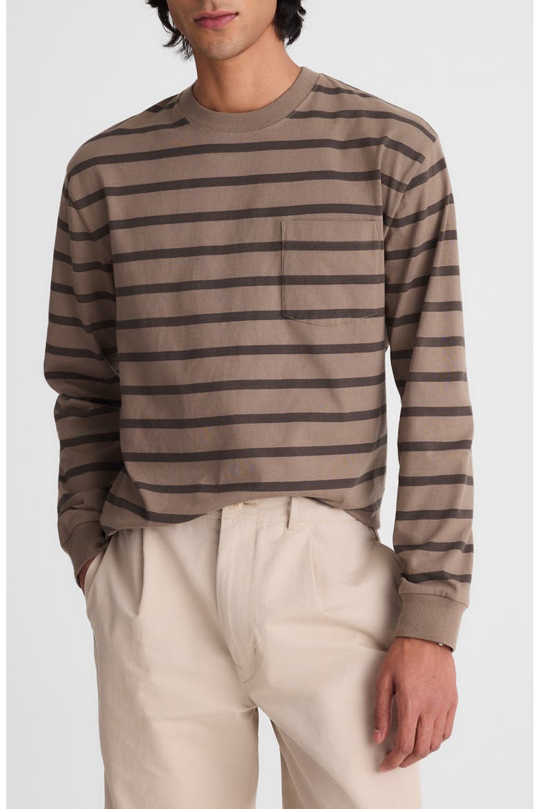 The Vintage Long Sleeve Pocket T-Shirt, Main, color, STRIPE DARK DRIFTWOOD