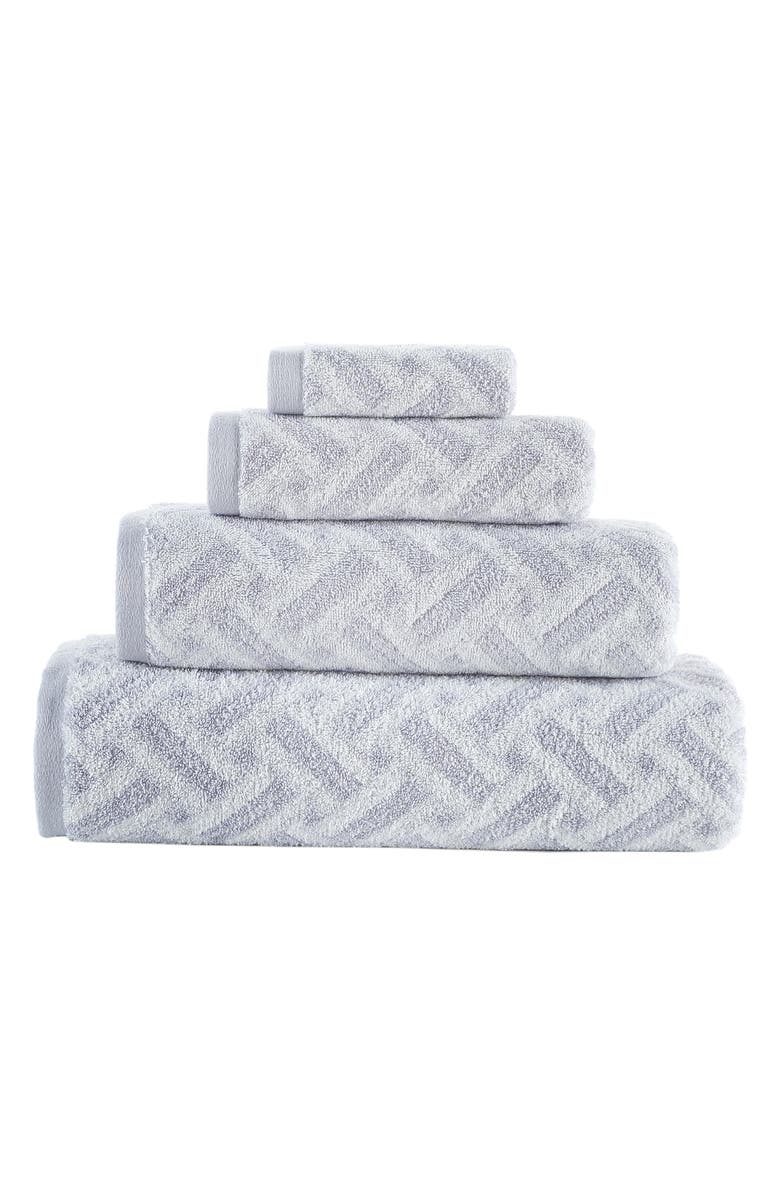 Brooks Brothers Crisscross Stitch 4-Piece Turkish Cotton Towel Set, Alternate, color, Grey