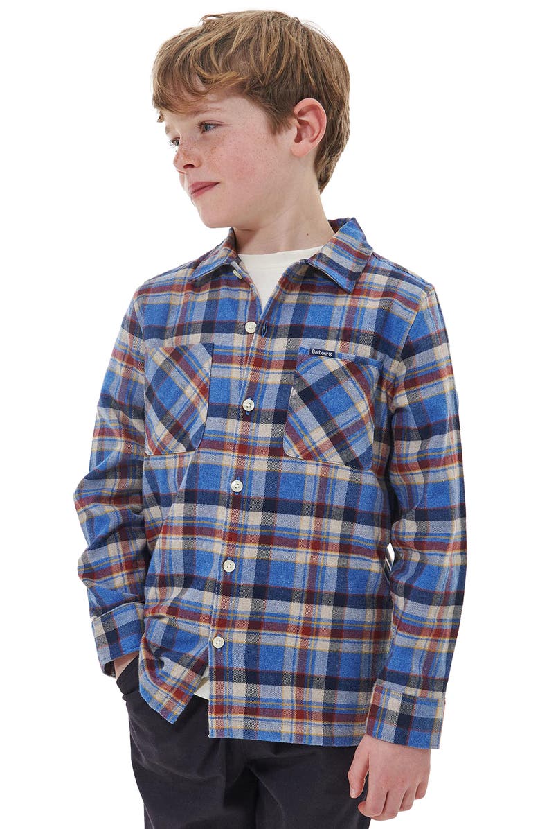 Barbour Kids' Holystone Plaid Cotton Button-Up Shirt, Alternate, color,