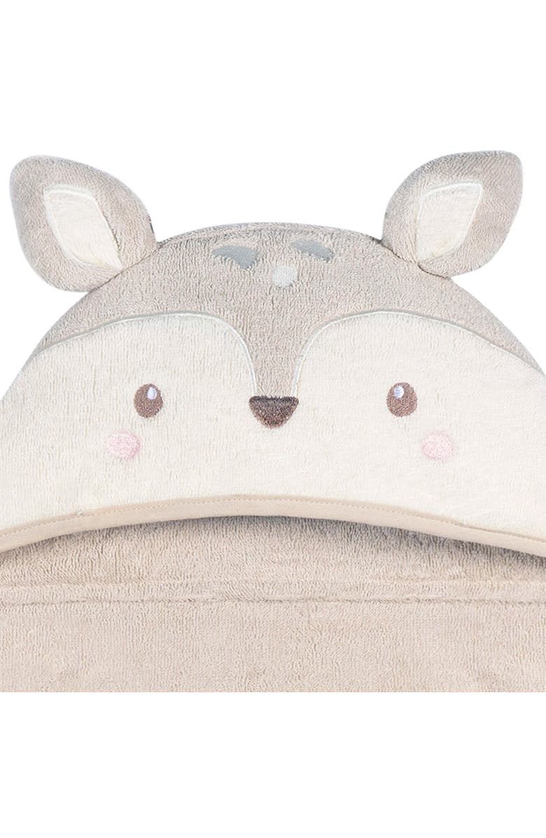 Just Born Tan Deer Character Hooded Towel, Alternate, color, Deer