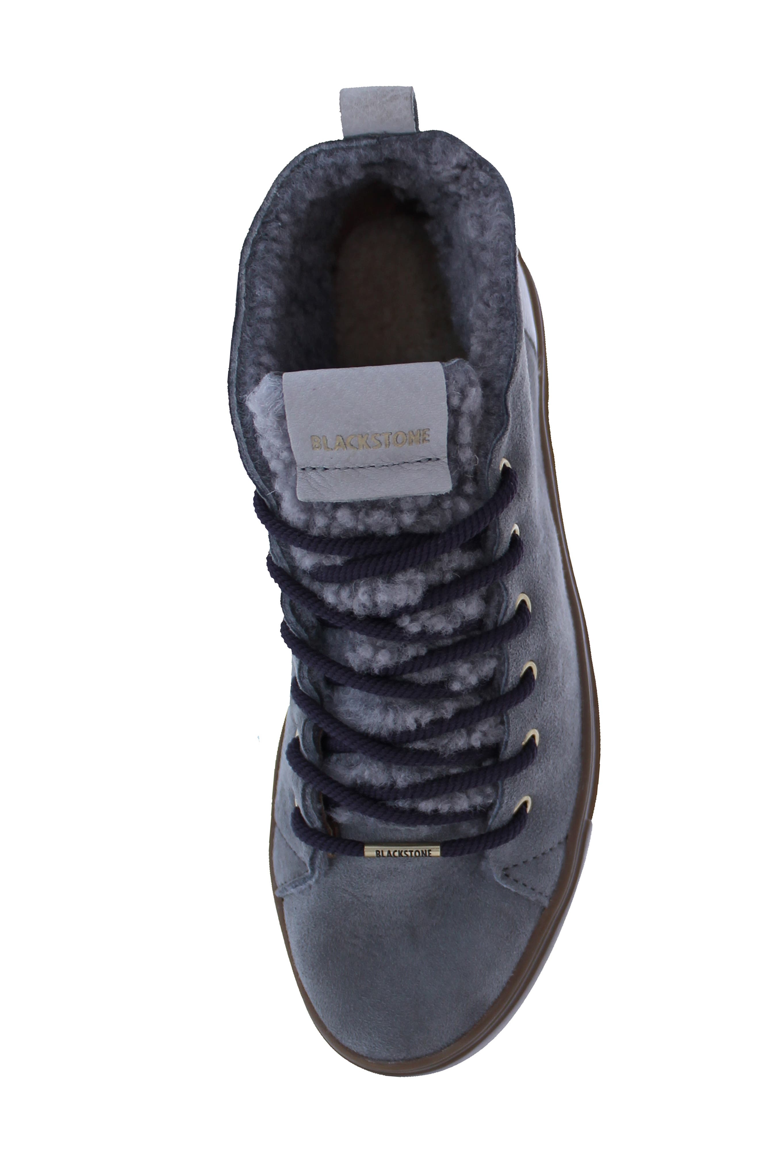 QL48 Genuine Shearling Lined High Top Sneaker, Alternate, color, SILVER SCONCE NUBUCK LEATHER