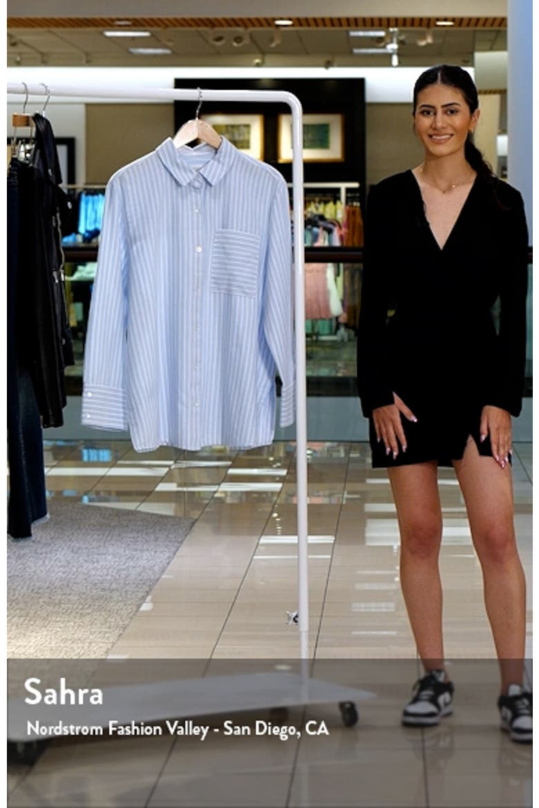Oversize Stripe Poplin Button-Up Shirt video