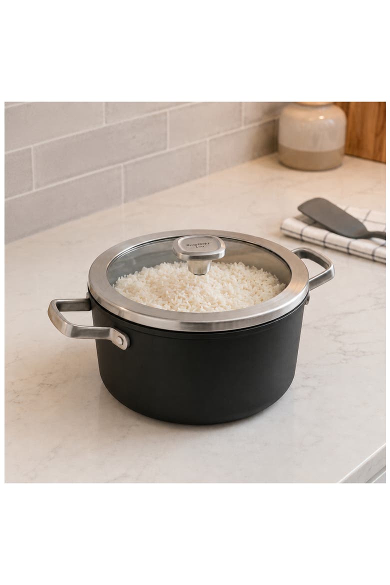 Leo Nonstick Ceramic Stockpot, Alternate, color, BLACK