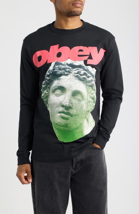 Etruscan Graphic Cotton Long Sleeve T-Shirt